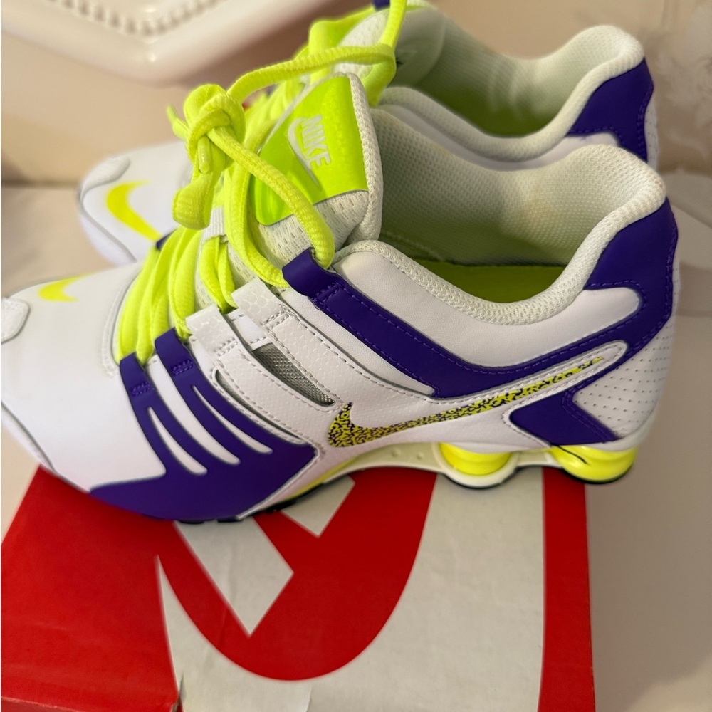 Nike women’s  Sneakers - White, Purple, Neon Yellow